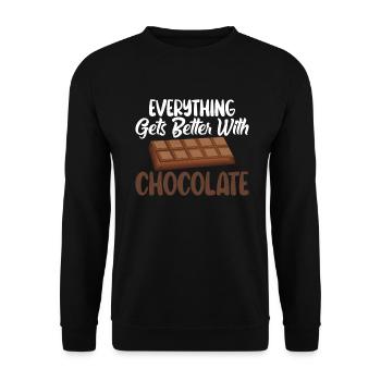 Chocolate Lover Gifts - Unisex Sweatshirt - black - Front - Alina (178cm) & Michal (187cm)