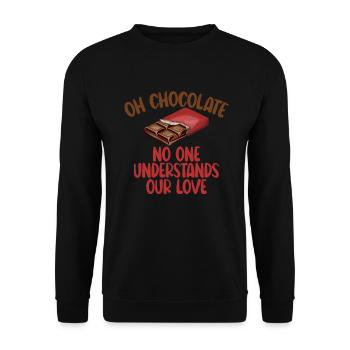 Cadeaux pour amateurs de chocolat - Sweat-shirt Unisexe - noir - Devant - Alina (178cm) & Michal (187cm)