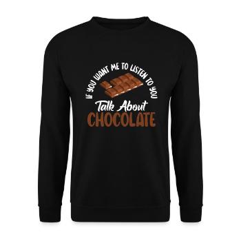 Chocolate Lover Gifts - Unisex Sweatshirt - black - Front - Alina (178cm) & Michal (187cm)