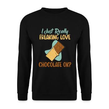 Cadeaux pour amateurs de chocolat - Sweat-shirt Unisexe - noir - Devant - Alina (178cm) & Michal (187cm)
