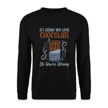 Cadeaux pour amateurs de chocolat - Sweat-shirt Unisexe - noir - Devant - Alina (178cm) & Michal (187cm)