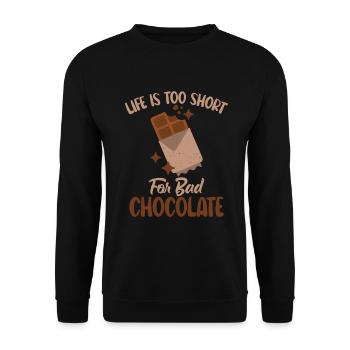 Cadeaux pour amateurs de chocolat - Sweat-shirt Unisexe - noir - Devant - Alina (178cm) & Michal (187cm)