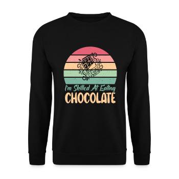 Cadeaux pour amateurs de chocolat - Sweat-shirt Unisexe - noir - Devant - Alina (178cm) & Michal (187cm)