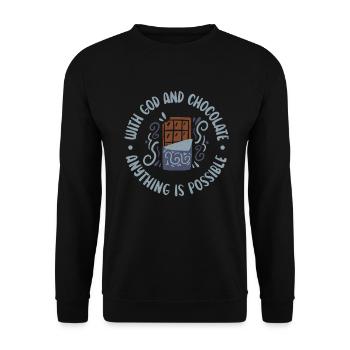 Cadeaux pour amateurs de chocolat - Sweat-shirt Unisexe - noir - Devant - Alina (178cm) & Michal (187cm)