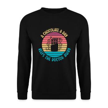 Cadeaux pour amateurs de chocolat - Sweat-shirt Unisexe - noir - Devant - Alina (178cm) & Michal (187cm)