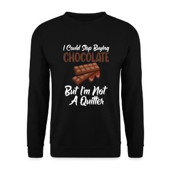 Cadeaux pour amateurs de chocolat - Sweat-shirt Unisexe - noir - Devant - Alina (178cm) & Michal (187cm)
