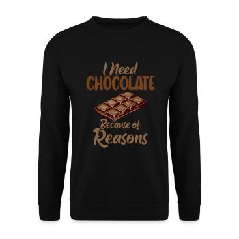 Cadeaux pour amateurs de chocolat - Sweat-shirt Unisexe - noir - Devant - Alina (178cm) & Michal (187cm)