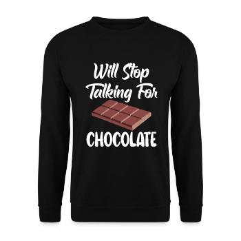 Cadeaux pour amateurs de chocolat - Sweat-shirt Unisexe - noir - Devant - Alina (178cm) & Michal (187cm)