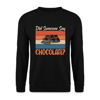 Cadeaux pour amateurs de chocolat - Sweat-shirt Unisexe - noir - Devant - Alina (178cm) & Michal (187cm)