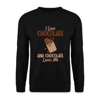 Chocolate Lover Gifts - Unisex Sweatshirt - black - Front - Alina (178cm) & Michal (187cm)