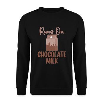 Chocolate Milk Lover Gifts - Unisex Sweatshirt - black - Front - Alina (178cm) & Michal (187cm)
