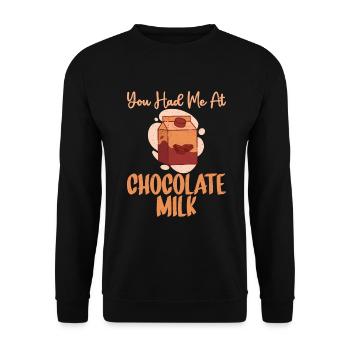 Cadeaux pour amateurs de lait au chocolat - Sweat-shirt Unisexe - noir - Devant - Alina (178cm) & Michal (187cm)