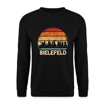 Bielefeld - Unisex Pullover - Schwarz - Vorne - Alina (178cm) & Michal (187cm)