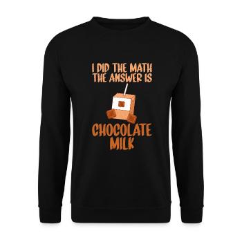 Chocolate Milk Lover Gifts - Unisex Sweatshirt - black - Front - Alina (178cm) & Michal (187cm)