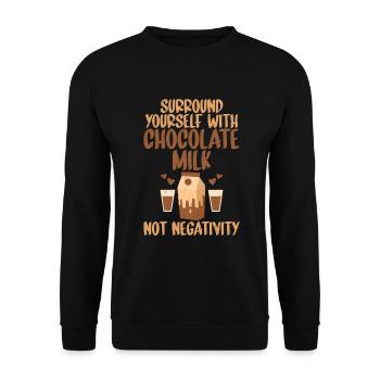 Chocolate Milk Lover Gifts - Unisex Sweatshirt - black - Front - Alina (178cm) & Michal (187cm)