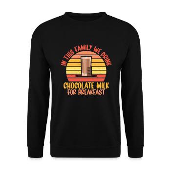 Cadeaux pour amateurs de lait au chocolat - Sweat-shirt Unisexe - noir - Devant - Alina (178cm) & Michal (187cm)