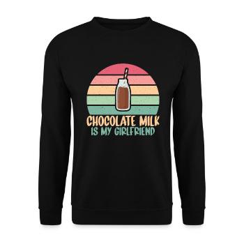 Chocolate Milk Lover Gifts - Unisex Sweatshirt - black - Front - Alina (178cm) & Michal (187cm)