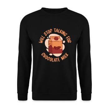 Chocolate Milk Lover Gifts - Unisex Sweatshirt - black - Front - Alina (178cm) & Michal (187cm)