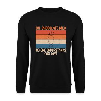 Chocolate Milk Lover Gifts - Unisex Sweatshirt - black - Front - Alina (178cm) & Michal (187cm)