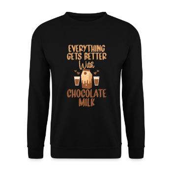 Cadeaux pour amateurs de lait au chocolat - Sweat-shirt Unisexe - noir - Devant - Alina (178cm) & Michal (187cm)