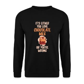 Schokolade Milchliebhaber Geschenke - Unisex Pullover - Schwarz - Vorne - Alina (178cm) & Michal (187cm)