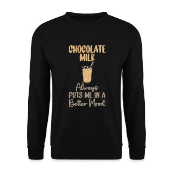 Chocolate Milk Lover Gifts - Unisex Sweatshirt - black - Front - Alina (178cm) & Michal (187cm)