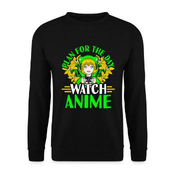 anime girl kawaii otaku manga - Sweat-shirt Unisexe - noir - Devant - Alina (178cm) & Michal (187cm)