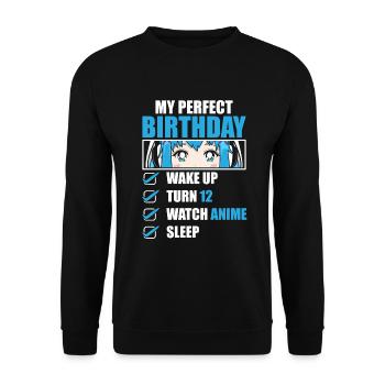 anime girl kawaii otaku manga - Sweat-shirt Unisexe - noir - Devant - Alina (178cm) & Michal (187cm)