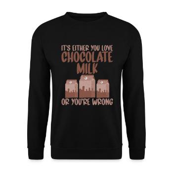 Cadeaux pour amateurs de lait au chocolat - Sweat-shirt Unisexe - noir - Devant - Alina (178cm) & Michal (187cm)
