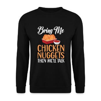 Chicken Nugget Gifts - Unisex Sweatshirt - black - Front - Alina (178cm) & Michal (187cm)