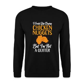 Chicken Nugget Geschenke - Unisex Pullover - Schwarz - Vorne - Alina (178cm) & Michal (187cm)