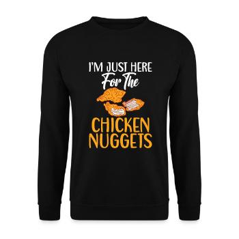 Chicken Nugget Geschenke - Unisex Pullover - Schwarz - Vorne - Alina (178cm) & Michal (187cm)