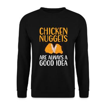 Cadeaux de pépites de poulet - Sweat-shirt Unisexe - noir - Devant - Alina (178cm) & Michal (187cm)