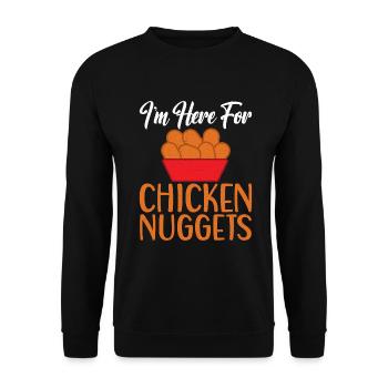 Chicken Nugget Geschenke - Unisex Pullover - Schwarz - Vorne - Alina (178cm) & Michal (187cm)