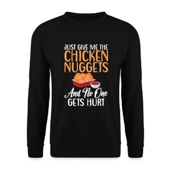 Chicken Nugget Gifts - Unisex Sweatshirt - black - Front - Alina (178cm) & Michal (187cm)
