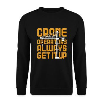 Crane operator crane gift - Unisex Sweatshirt - black - Front - Alina (178cm) & Michal (187cm)