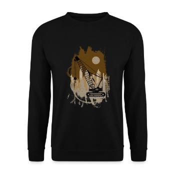 Crane operator crane gift - Unisex Sweatshirt - black - Front - Alina (178cm) & Michal (187cm)