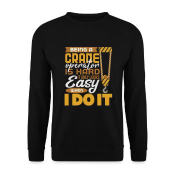 Crane operator crane gift - Unisex Sweatshirt - black - Front - Alina (178cm) & Michal (187cm)