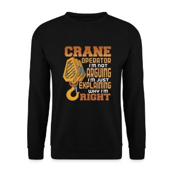 Crane operator crane gift - Unisex Sweatshirt - black - Front - Alina (178cm) & Michal (187cm)