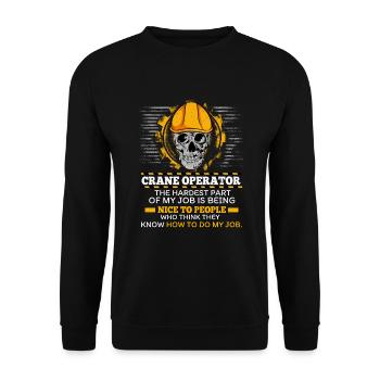 Crane operator crane gift - Unisex Sweatshirt - black - Front - Alina (178cm) & Michal (187cm)