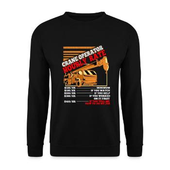 Crane operator crane gift - Unisex Sweatshirt - black - Front - Alina (178cm) & Michal (187cm)
