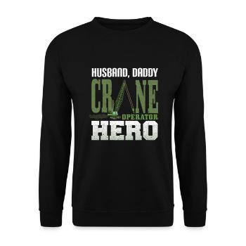 Crane operator crane gift - Unisex Sweatshirt - black - Front - Alina (178cm) & Michal (187cm)