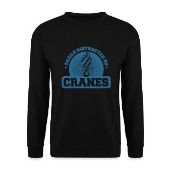 Crane operator crane gift - Unisex Sweatshirt - black - Front - Alina (178cm) & Michal (187cm)