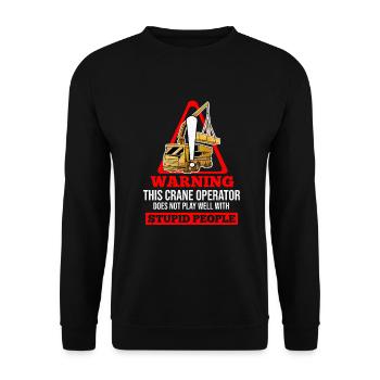 Crane operator crane gift - Unisex Sweatshirt - black - Front - Alina (178cm) & Michal (187cm)