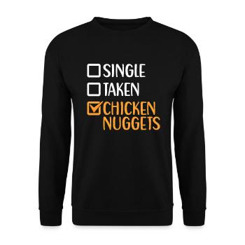 Chicken Nugget Geschenke - Unisex Pullover - Schwarz - Vorne - Alina (178cm) & Michal (187cm)