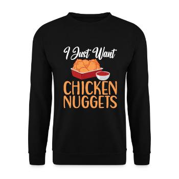 Chicken Nugget Gifts - Unisex Sweatshirt - black - Front - Alina (178cm) & Michal (187cm)