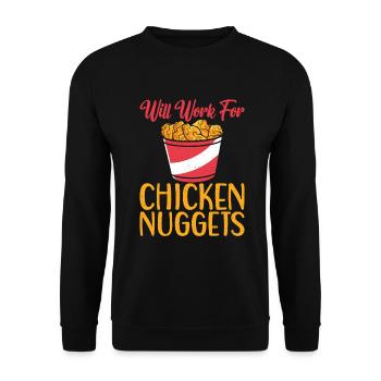 Chicken Nugget Geschenke - Unisex Pullover - Schwarz - Vorne - Alina (178cm) & Michal (187cm)