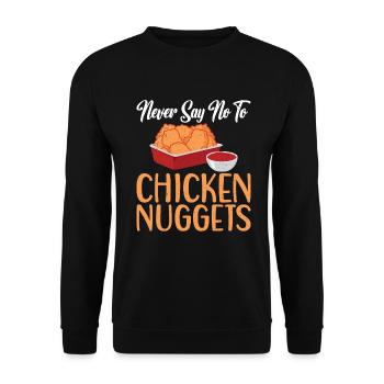Chicken Nugget Gifts - Unisex Sweatshirt - black - Front - Alina (178cm) & Michal (187cm)