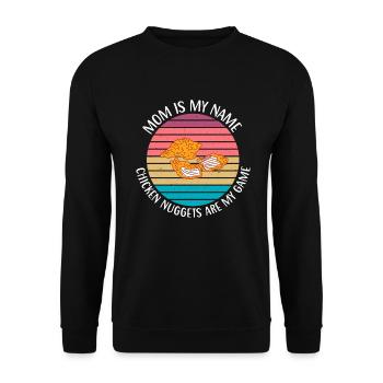 Chicken Nugget Geschenke - Unisex Pullover - Schwarz - Vorne - Alina (178cm) & Michal (187cm)