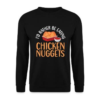Chicken Nugget Gifts - Unisex Sweatshirt - black - Front - Alina (178cm) & Michal (187cm)